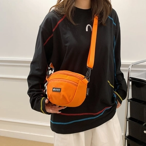 Mini sac bandoulière orange vif en tissu oxford pour le sport et l'extérieur