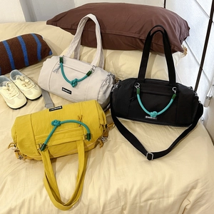 Borsa A Tracolla In Nylon Grande Capacità Impermeabile Viaggio Sport Fitness Borsa A Mano Con Corda Intrecciata A Contrasto Stile Urbano