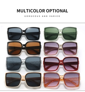 Multiple color options for oversized square sunglasses featuring elegant quilted textures