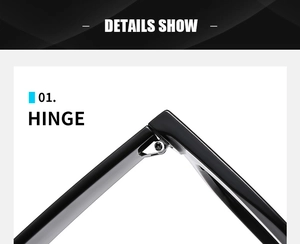 Close-up of the durable metal hinge and polished black frame on butterfly sunglasses