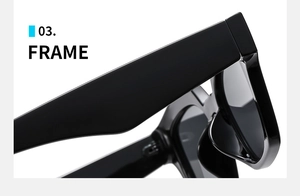 Close-up of glossy black wide-temple sunglasses hinge and premium frame finish