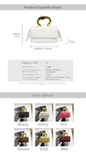 Detailed sizing and specifications chart for the heart-themed envelope crossbody bag