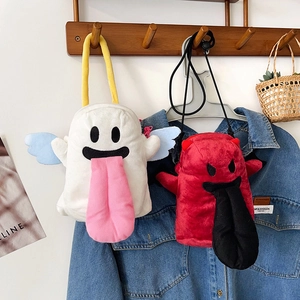 Sac À Bandoulière En Peluche Dessin Animé Drôle Monstre Fantôme Diable Pour Halloween Fête Femmes Filles