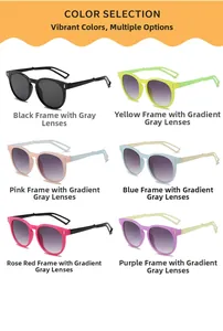 Grille de lunettes de soleil pour enfants aux couleurs vives avec verres anti-UV de qualité