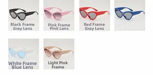 Grille détaillée de lunettes de soleil œil de chat en plusieurs couleurs avec verres UV