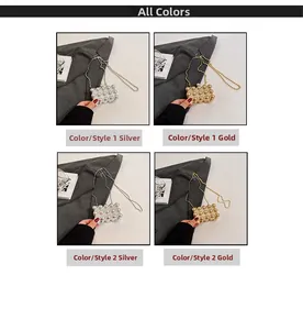 Detailed comparison of mini beaded crossbody evening bags in gold and silver finishes