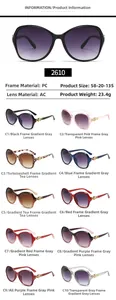 Detail view of large butterfly frame sunglasses with durable PC frame and AC lenses
