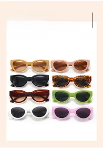 Vue détaillée des lunettes de soleil œil-de-chat vintage en huit couleurs assorties