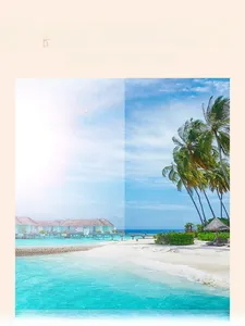 Comparison of polarized sunglasses lens effect showing high-definition true color restoration