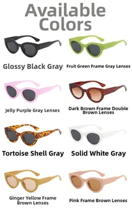 Grille détaillée montrant 8 couleurs de lunettes œil-de-chat, du violet vif à l'écaille