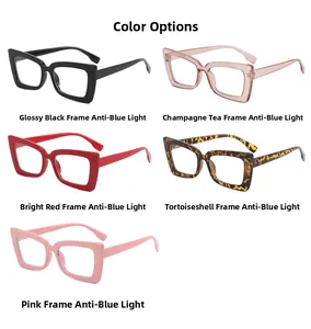 Blaulichtfilter-Brille im Cat-Eye-Stil in fünf Farben mit Retro-Vollrandgestell