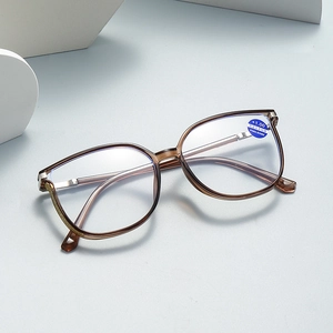 Fashion Large Frame Reading Glasses Anti Blue Light Plastic Metal Frame Elegant Eyewear For Men And Women