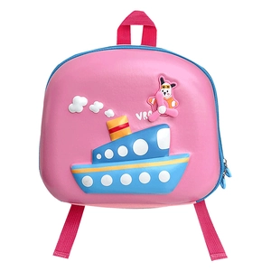 Pink cartoon EVA preschool backpack with ship and puppy design for kids school use