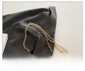 Detailed close-up of premium golden metal chain strap with high-gloss polished finish