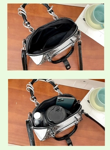 Elegante bolso de mano para mujer con patrón de cocodrilo y correa para uso diario.