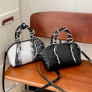 Bolso de mano de mujer con patrón de cocodrilo retro, elegante bolso bandolera elegante.