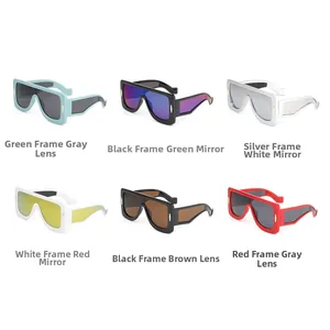 Aperçu de six lunettes de soleil cyberpunk oversize avec montures et verres colorés