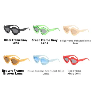 Collection de lunettes de soleil vagues en six couleurs avec verres protecteurs UV400