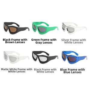 Multiple color options for wrap-around sporty sunglasses with streamlined frame design