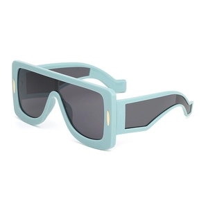 Lunettes de Soleil Intégrées Oversize Cyberpunk UV400 Mode Tendance Hip Hop pour Hommes Femmes Monture PC Lunettes Futuristes