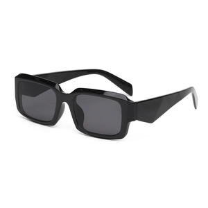 Lunettes De Soleil Rectangulaires Rétro Monture PC Verres AC Protection UV400 Style Hip Hop Street Unisexe