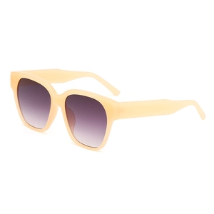 Lunettes de soleil carrées rétro crème avec verres dégradés violets style y2k