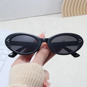 Retro Oval Sunglasses With Metal Rivet PC Frame UV400 Protection Y2K Hip Hop Style Streetwear Eyewear For Women Men