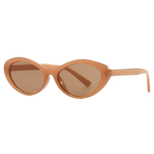 Women's cat-eye sunglasses in translucent brown finish with dark brown UV lenses