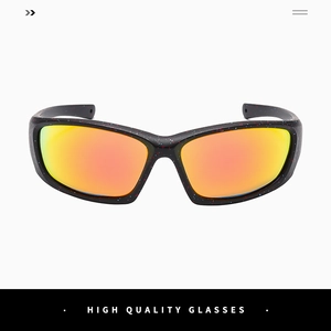 Detail of splash pattern frames and vibrant colorful reflective lenses for sport sunglasses