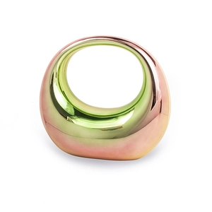 Modern gradient acrylic evening clutch with creative moon shape and mirror finish surface