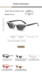 Spécifications de taille détaillées et options de couleurs pour lunettes œil de chat