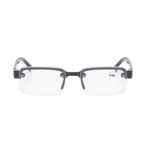 Halbrand Lesebrille PC Eckiger Rahmen AC Linse Business Mode Augenbrauen Stil Für Ältere