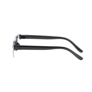 Klassische schwarze Lesebrille mit Halbrandgestell, Brauenlinie und eleganten Bügeln