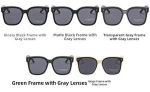Polarized sunglasses in various colors with metallic double rivet studs on the frame