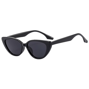 Classic black cat-eye sunglasses with UV protection on a clean white background