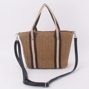 Sac À Bandoulière En Paille Tissée Sac À Main Plage Été Avec Bandoulière Réglable Doublure À Cordon Mode Femmes