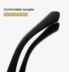 Detail of ergonomic black sunglasses temples with a comfortable non-slip design