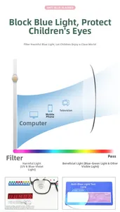 Detail illustration showing anti-blue light and UV400 protection for square frame glasses