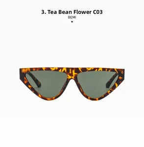Front view of C03 tortoiseshell cat-eye sunglasses with dark UV protection lenses