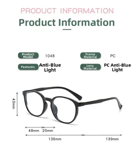 Spécifications de taille pour lunettes anti-lumière bleue enfant, largeur de cadre 136mm