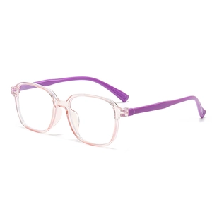 Lunettes anti-lumière bleue à monture carrée rose et violette pour la protection des enfants
