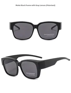 Macro view of matte black polarized sunglasses with hydrophobic and anti-reflective lenses