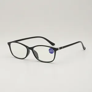 Classic black full-frame reading glasses with anti-blue light lenses and +2.00 strength