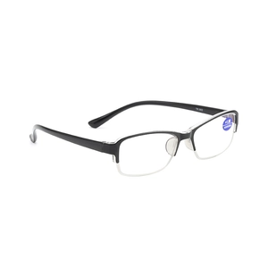 Men's half-frame blue light blocking reading glasses with black TR662 temples