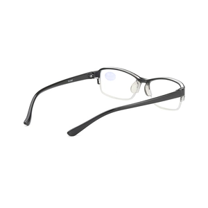 Classic black semi-rimless reading glasses TR662 for men and women with +1.00 strength