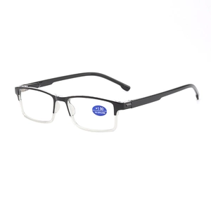 Fashionable blue light blocking reading glasses for men with spring hinges and square frame
