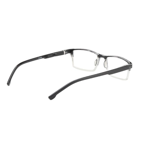 Men's half-frame reading glasses with TR90 spring hinges and anti-blue light resin lenses
