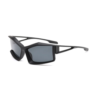 Irregular Geometric Sunglasses PC Frame UV400 Protection Futuristic Cyberpunk Style Unisex Fashion Streetwear Shades