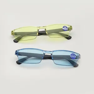 Half Frame Reading Glasses Anti Blue Light Intelligent Zoom Rectangular PC Frame AC Lens Presbyopic Eyewear For Seniors