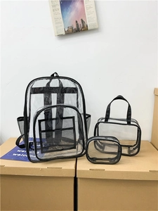 Transparent PVC Backpack Fashion Waterproof Large Capacity Travel School Bag Street Trendy Unisex